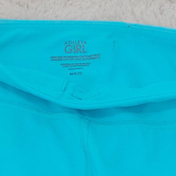 Girls Leggings Bundle S: M (8-10) Black, Aqua & Pale Blue Wide-Leg Active Pants - Picture 6 of 10